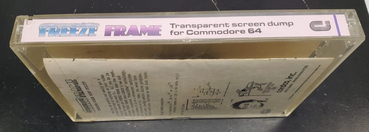 Vintage – Commodore 64, Freeze Frame Cartridge, Screen Dump, From Cardco – READ