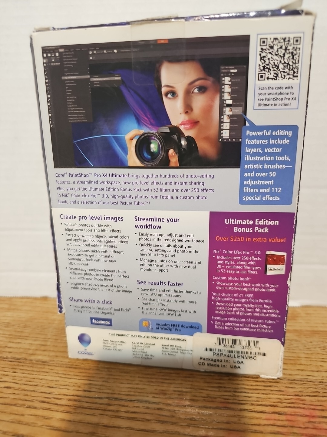 Corel PaintShop Pro X4 (1 User/s) – Full Version for Windows