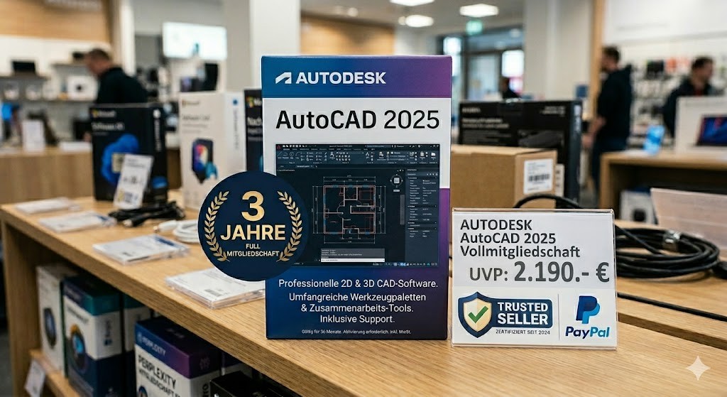 Autodesk Autocad 2025 Full Digital Win 1 Device, 3 Year Manufacturer Product German
