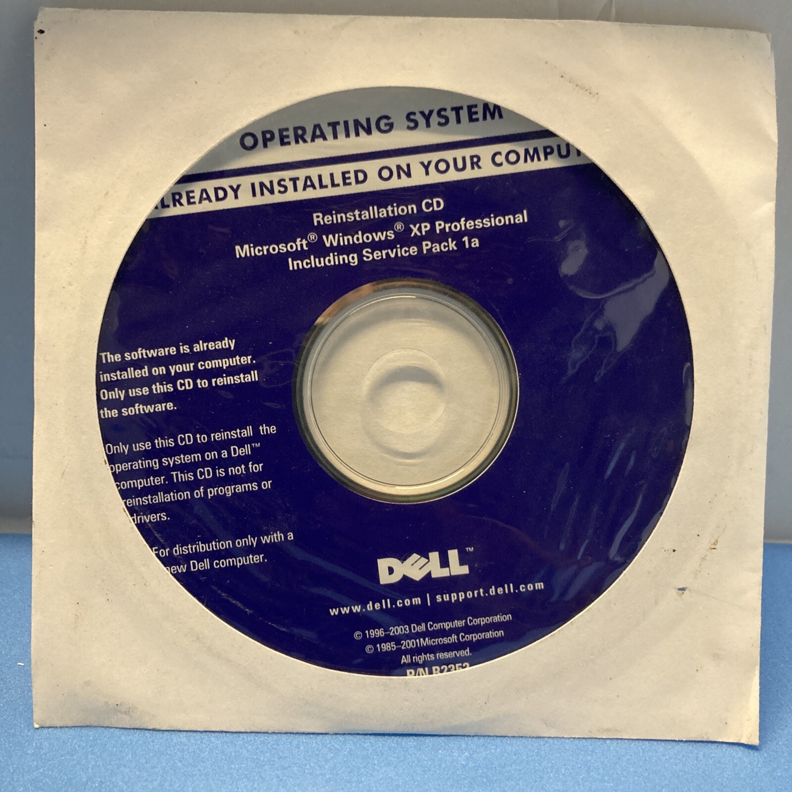 Dell Microsoft Windows XP 32 bit 1 GHz Operating System Reinstal 2 CDs SP 1 Disk