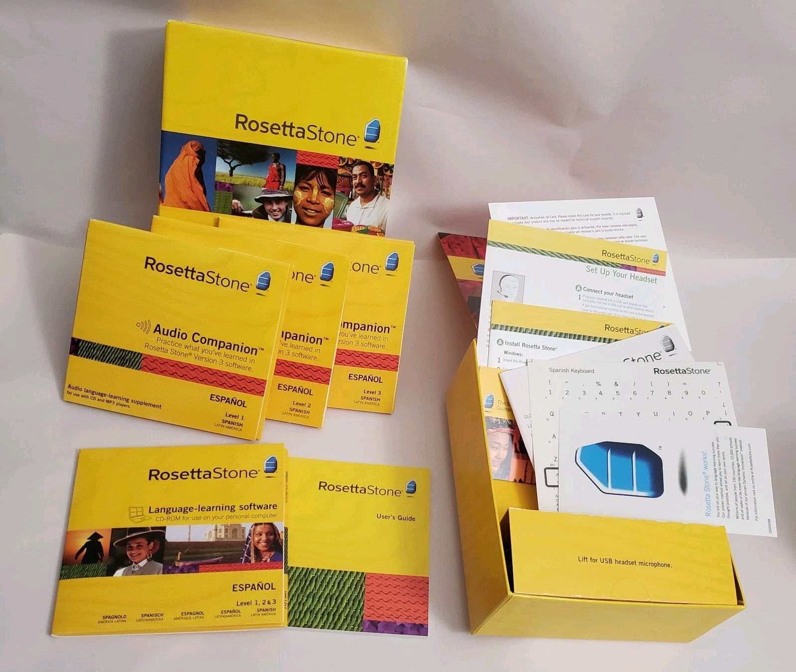 ROSETTA STONE ESPANOL Level 1, 2, & 3 Spanish Interactive Software CD’s