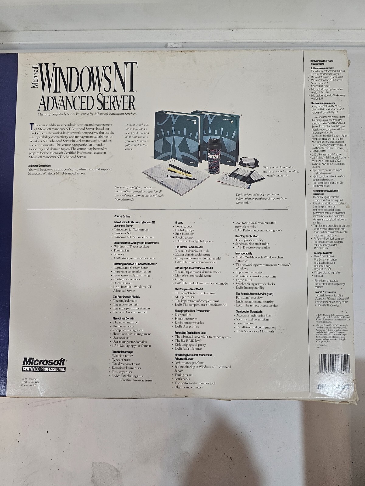 Microsoft Windows NT Advanced Server 3.1 Self Study Series w/Floppy Disks NEW