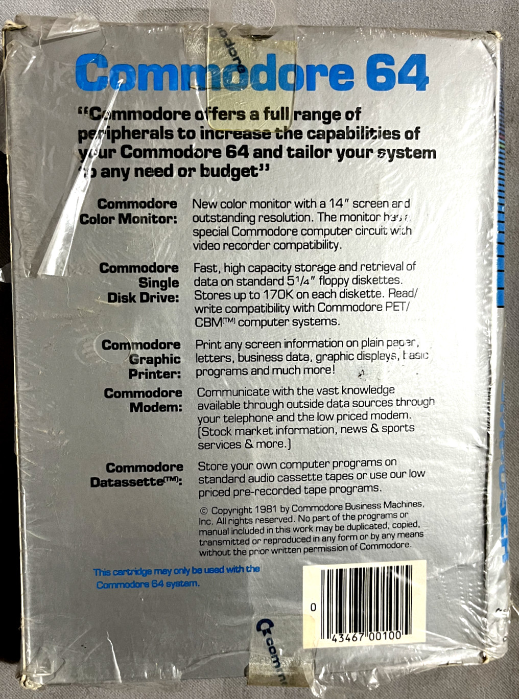 NIB! Music Composer Commodore 64/128 Educational Cartridge w/manual Old Stock