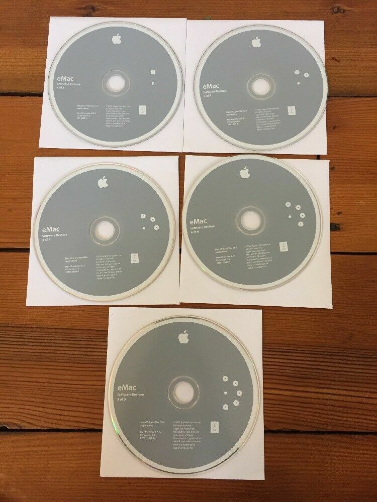 2002 eMac Mac OS X 9 9.2.2 Applications Macintosh Software Restore Install Discs
