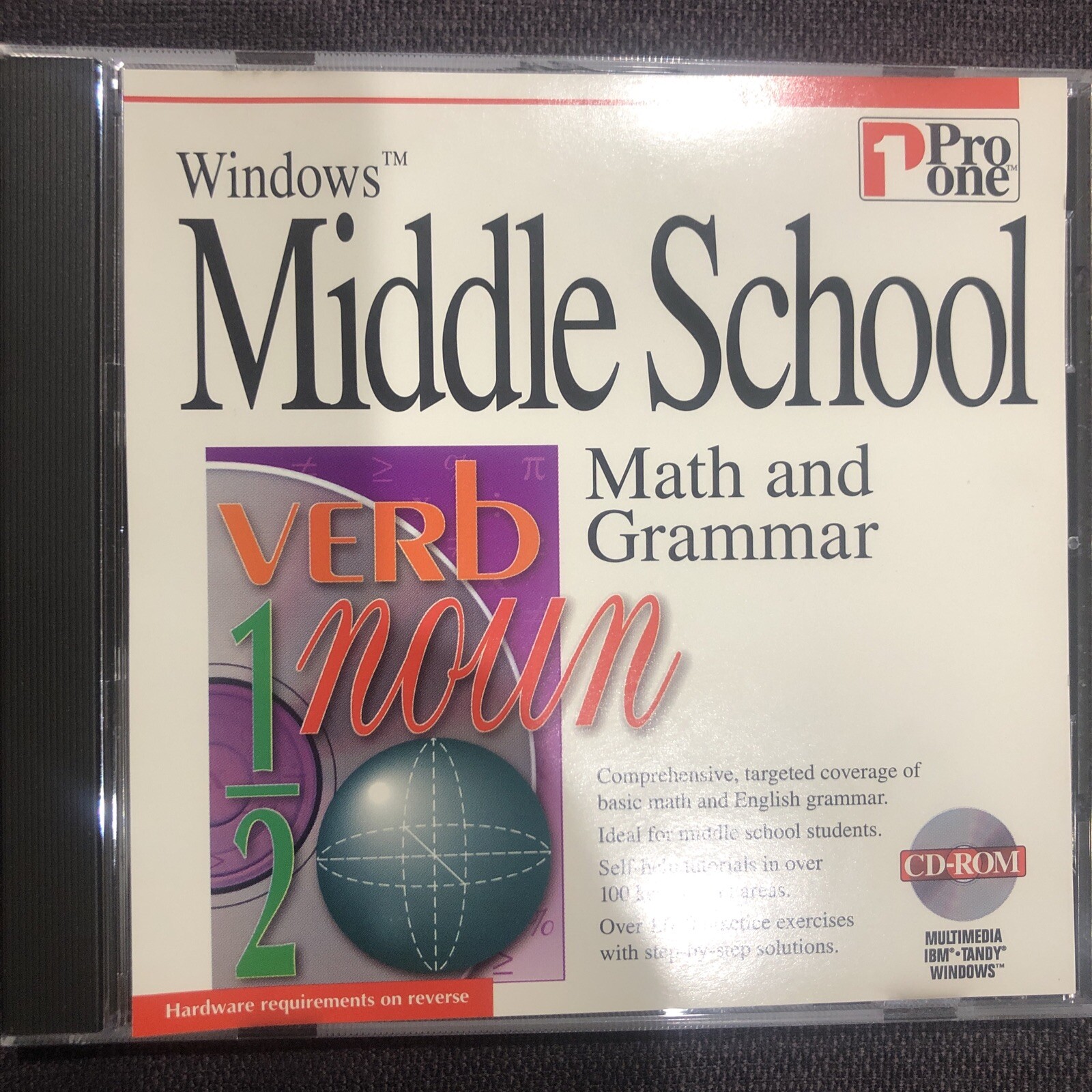 Middle School Math and Grammar (CD-ROM, Windows, Pro One)