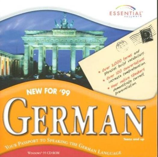 Essential Software: German ’99 PC CD speak language phrases words vocabulary!