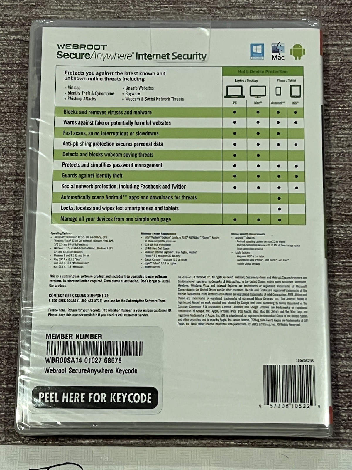 Webroot SecureAnywhere Internet Security Program Full Version for PC & Mac – New