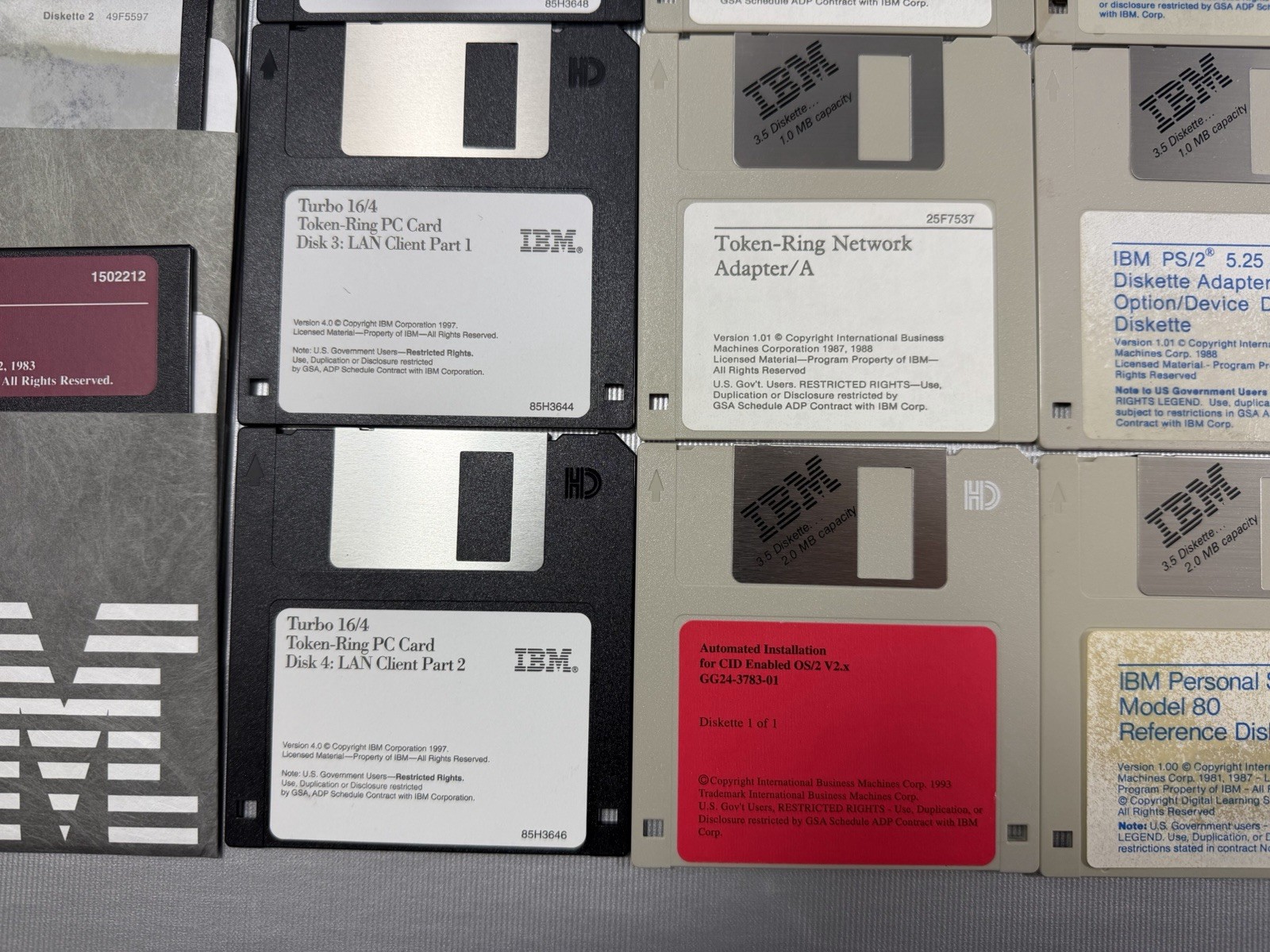 Vtg IBM Computer Floppy Disk Diskette Lot of 45 Software Drivers Programs Guide