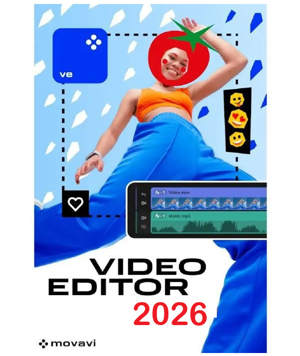 Movavi Video Editor 2026 Lifetime Edit Video AVI WMV MPEG MPEG4 for Windows