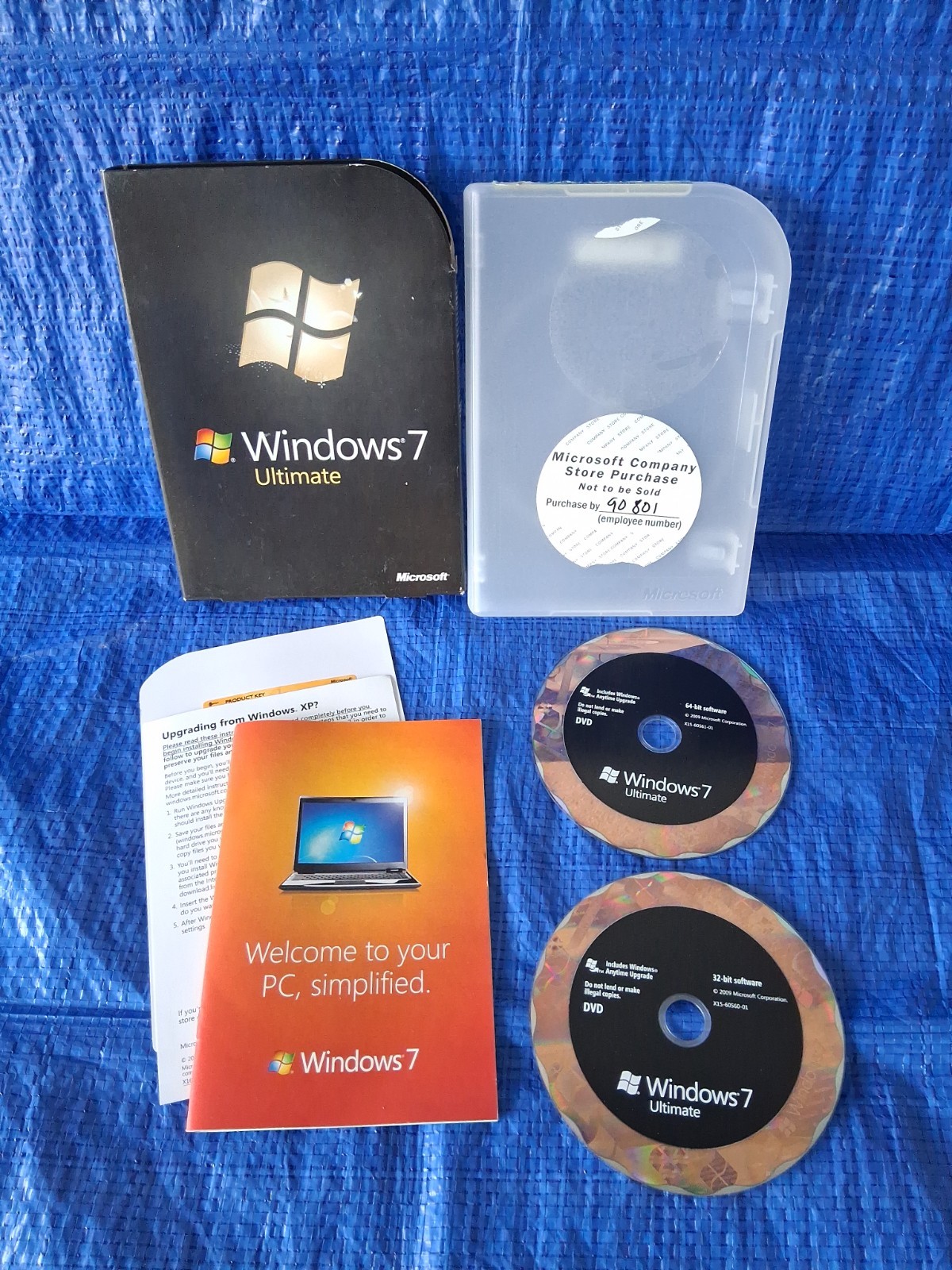 Microsoft Windows 7 Ultimate 32 & 64 Bit DVDs Genuine MS WIN Full Retail Box Key