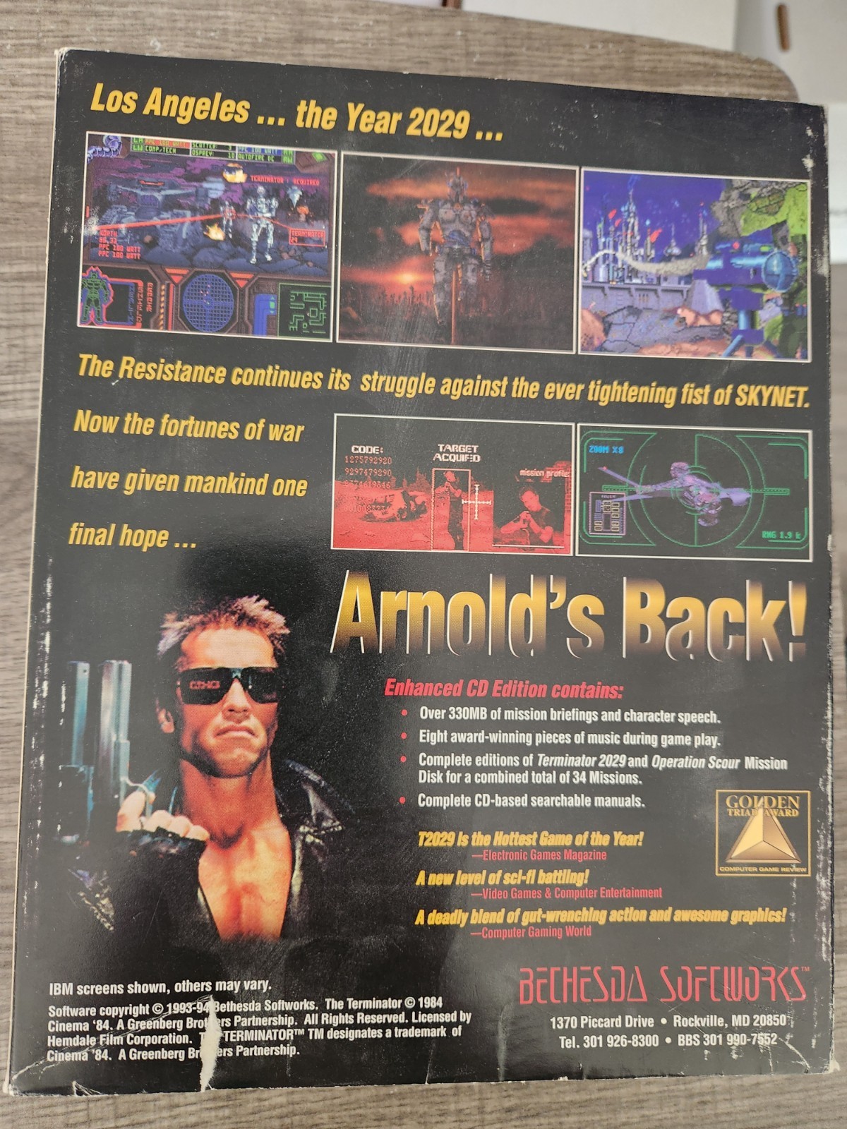 THE TERMINATOR 2029 DELUXE CD EDITION BETHESDA SOFTWORKS MS-DOS Complete in Box