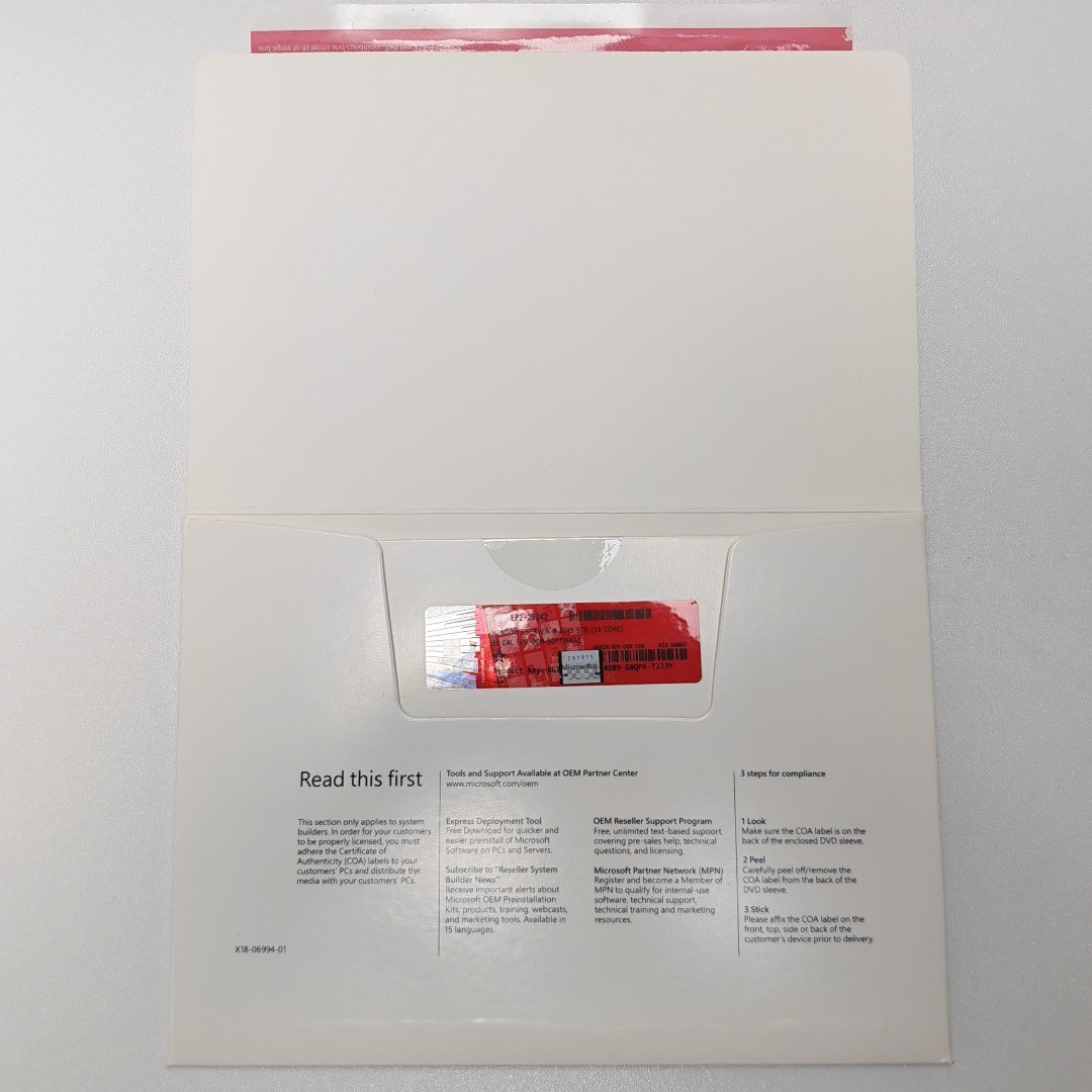Microsoft Windows Server 2025 Standard 64Bit 16 Core 50 CALs DVD With Key Sealed