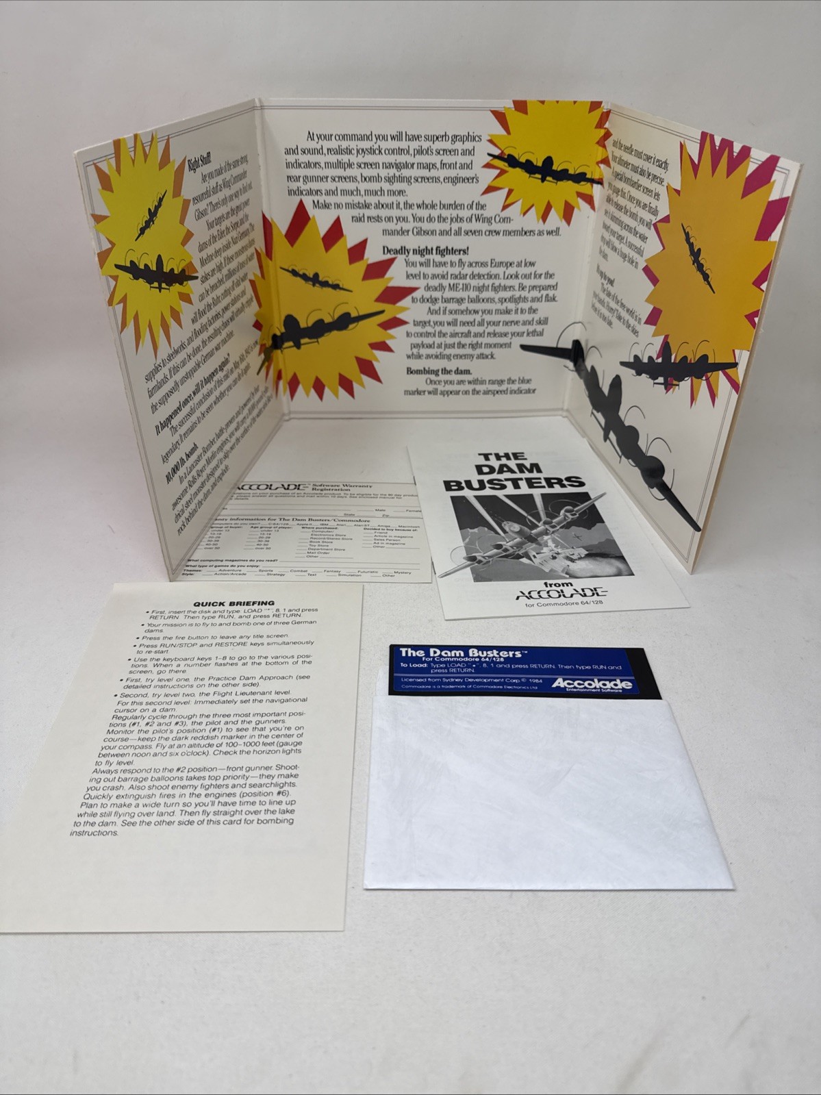 COMMODORE 64/128 — THE DAM BUSTERS (ACCOLADE – DISK – U.S. VERSION) 1984