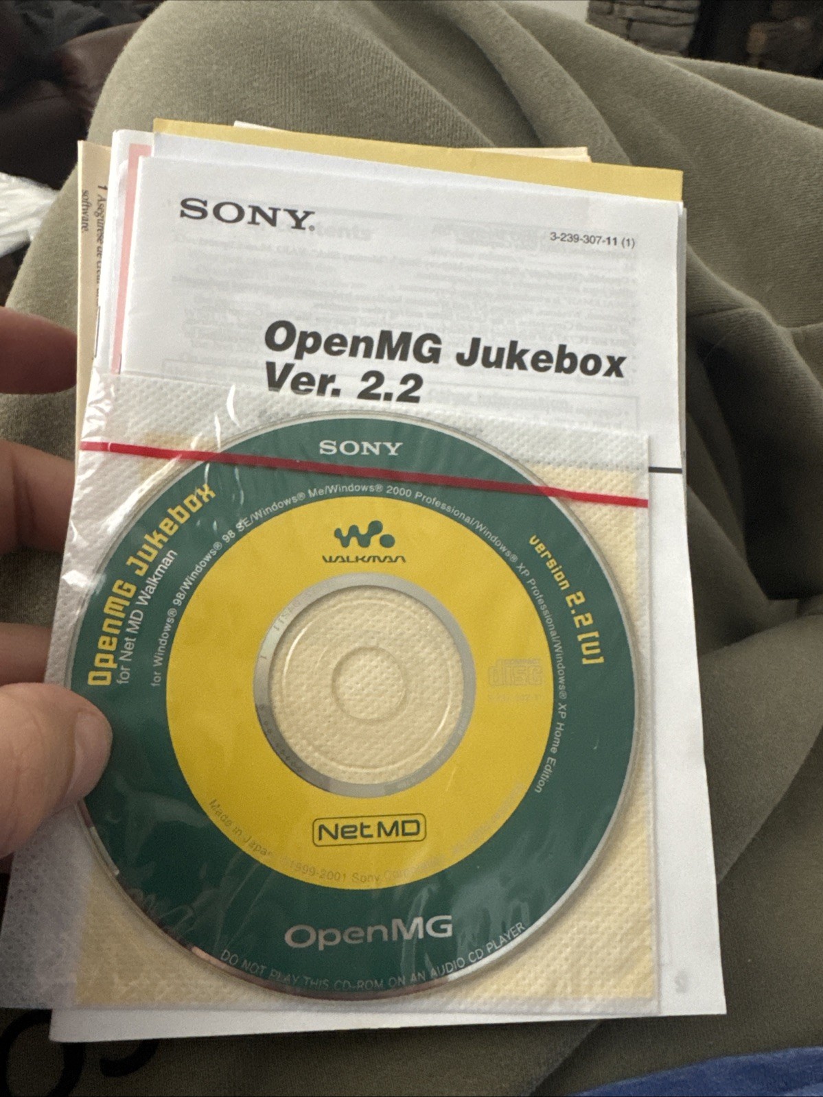 Sony OpenMG Jukebox Version 2.2 Cd ROM With Paperwork