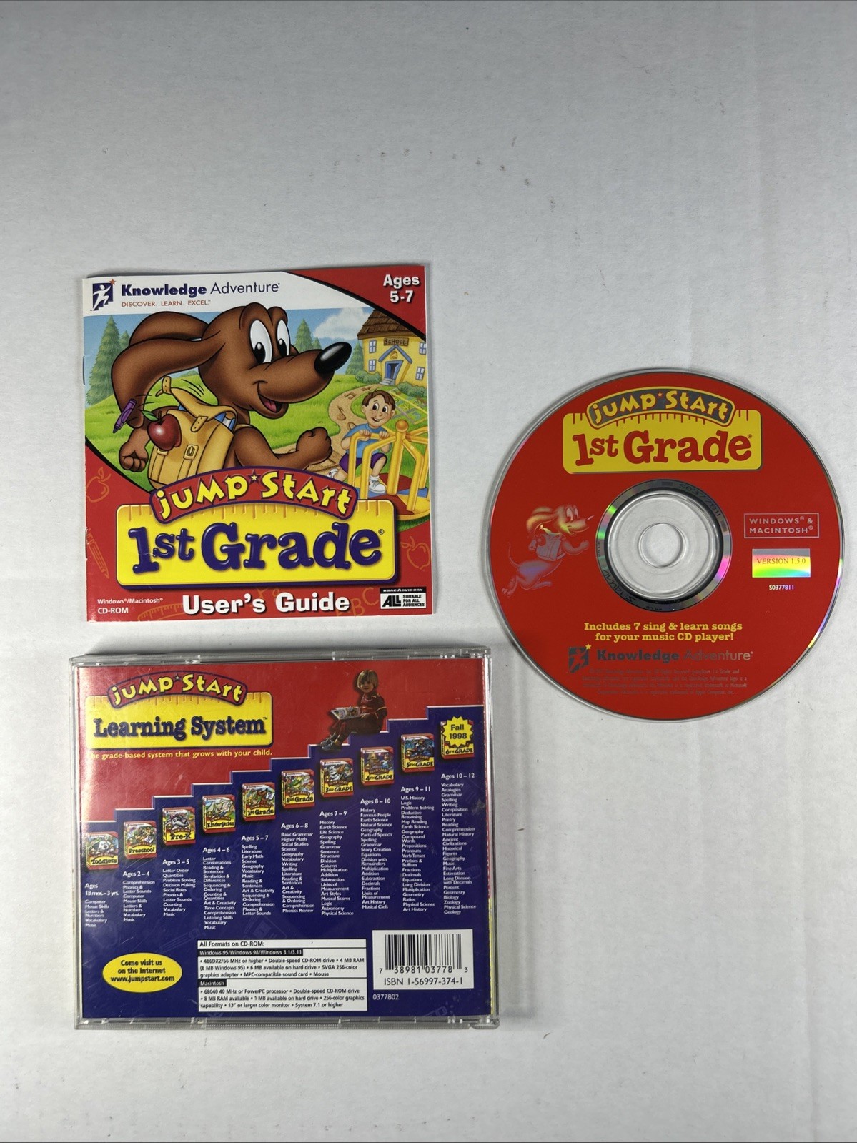 Jump Start 1st Grade Knowledge Adventure CD-ROM Homeschool Educational – Tested