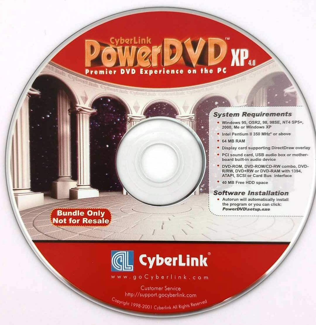 PowerDVD XP 4.0 Full Version w/ Serial Number License