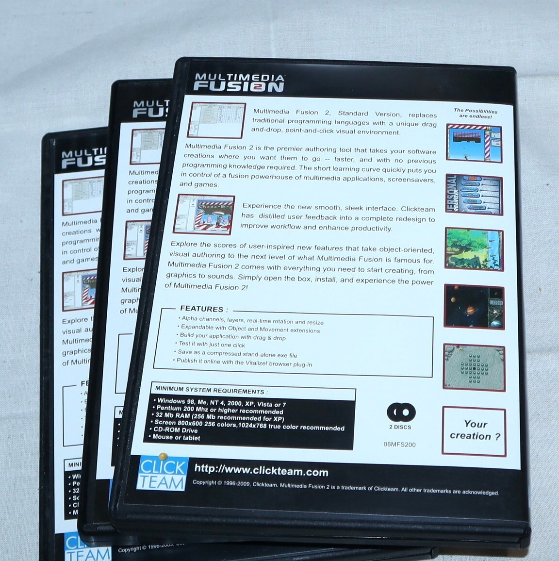 Multimedia Fusion 2 | PC CD-ROM Game Software 2-Disc w/ Case