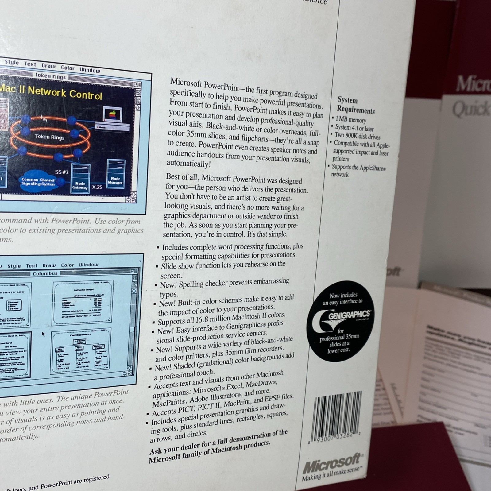 1990 Microsoft PowerPoint 2.01 Macintosh Desktop Presentation Program COMPLETE