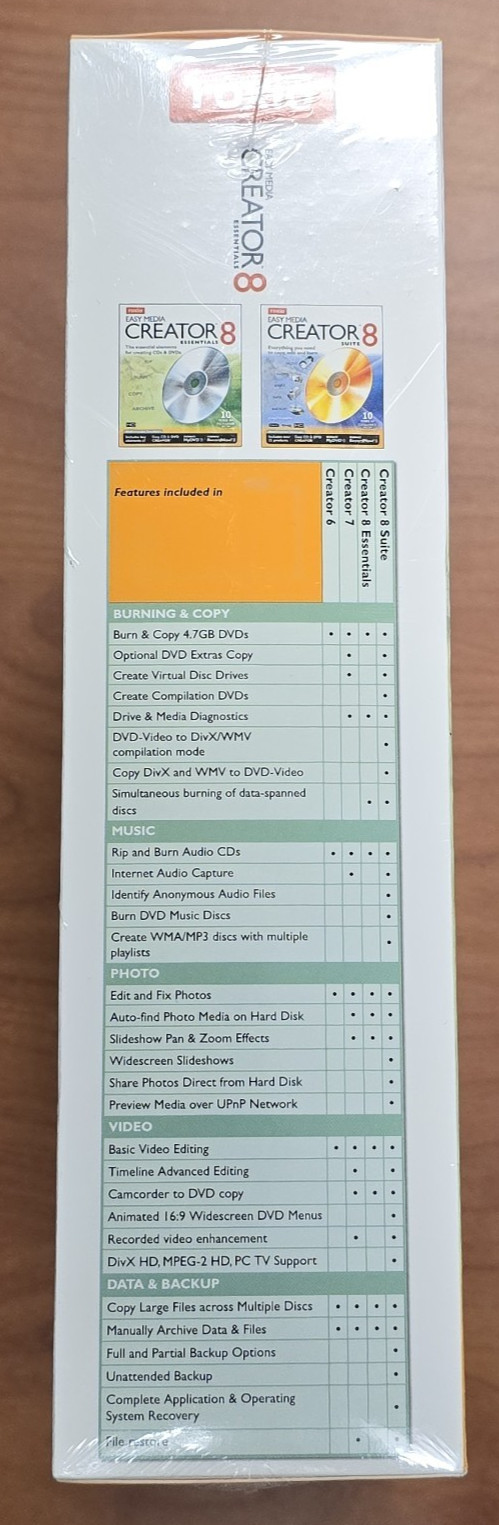 Roxio Easy Media Creator 8 New Sealed For Windows