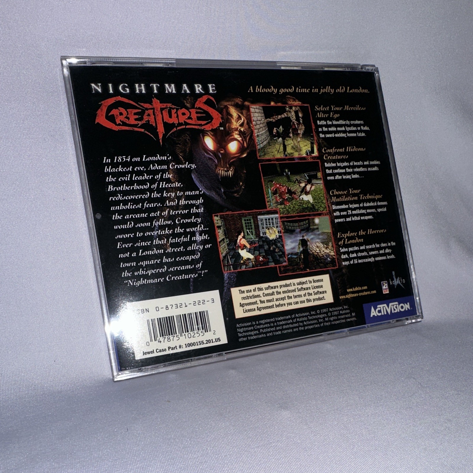 Activision Nightmare Creatures PC Game CD-ROM for Windows 95