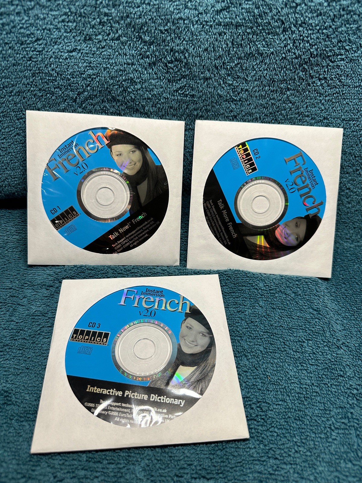 Instant Immersion French 2.0 TOPICS Entertainment Computer Software 3 CDs Used