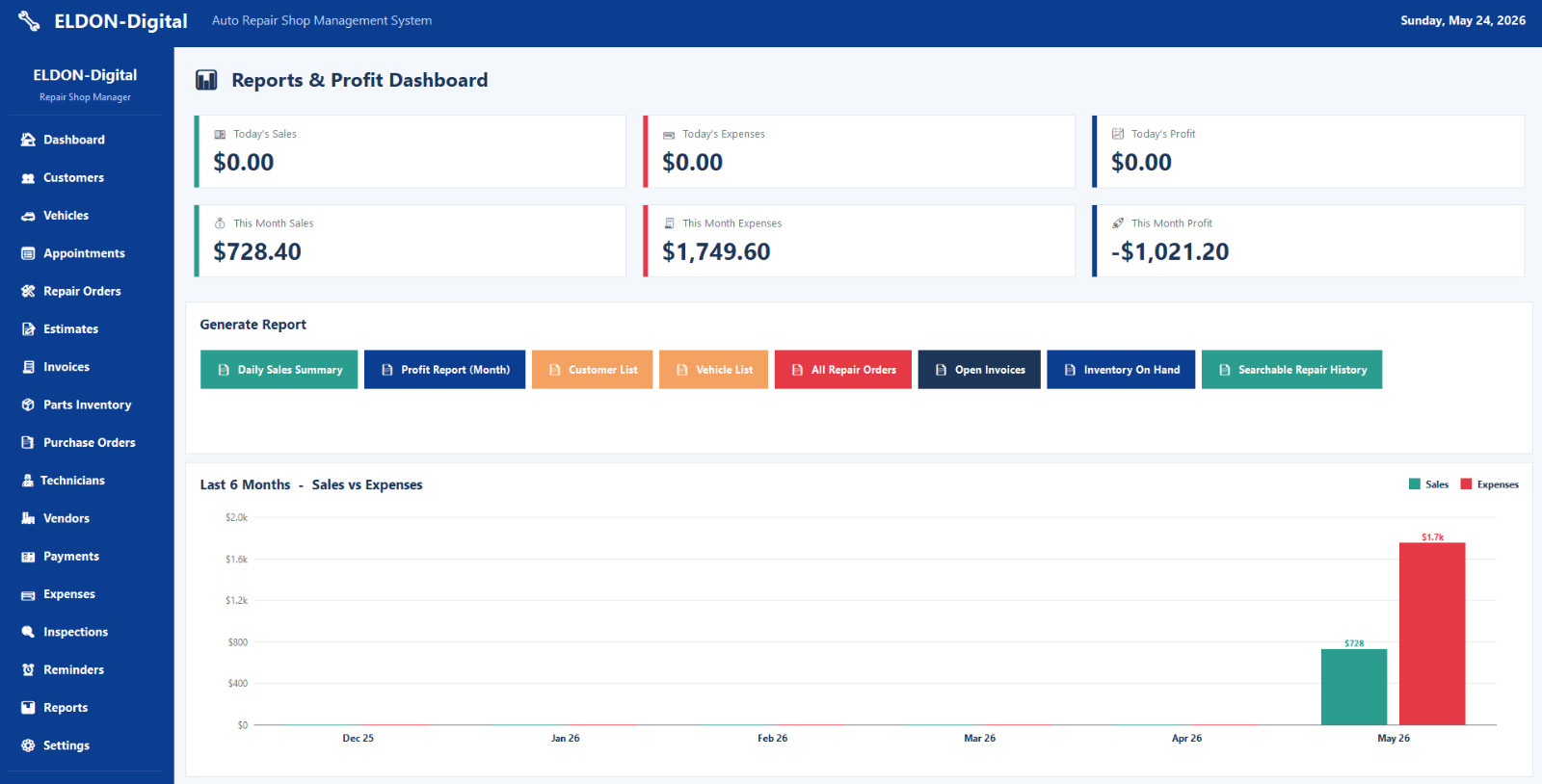 Auto Repair Shop Management Software USB Invoices Estimates Inventory PC MAC