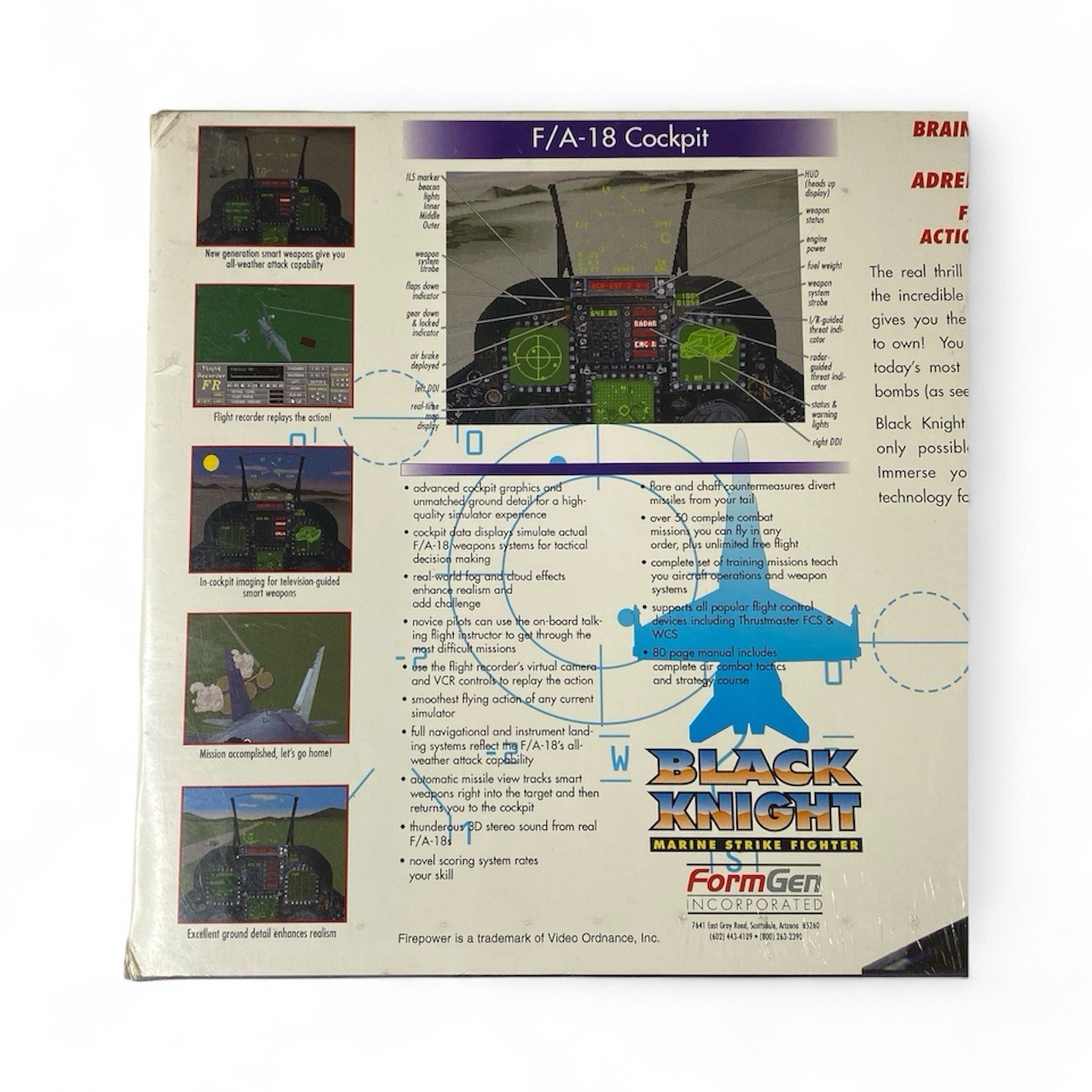 Air Combat Simulator F/A-18 Black Knight Marine Strike Fighter PC CD-ROM Sealed