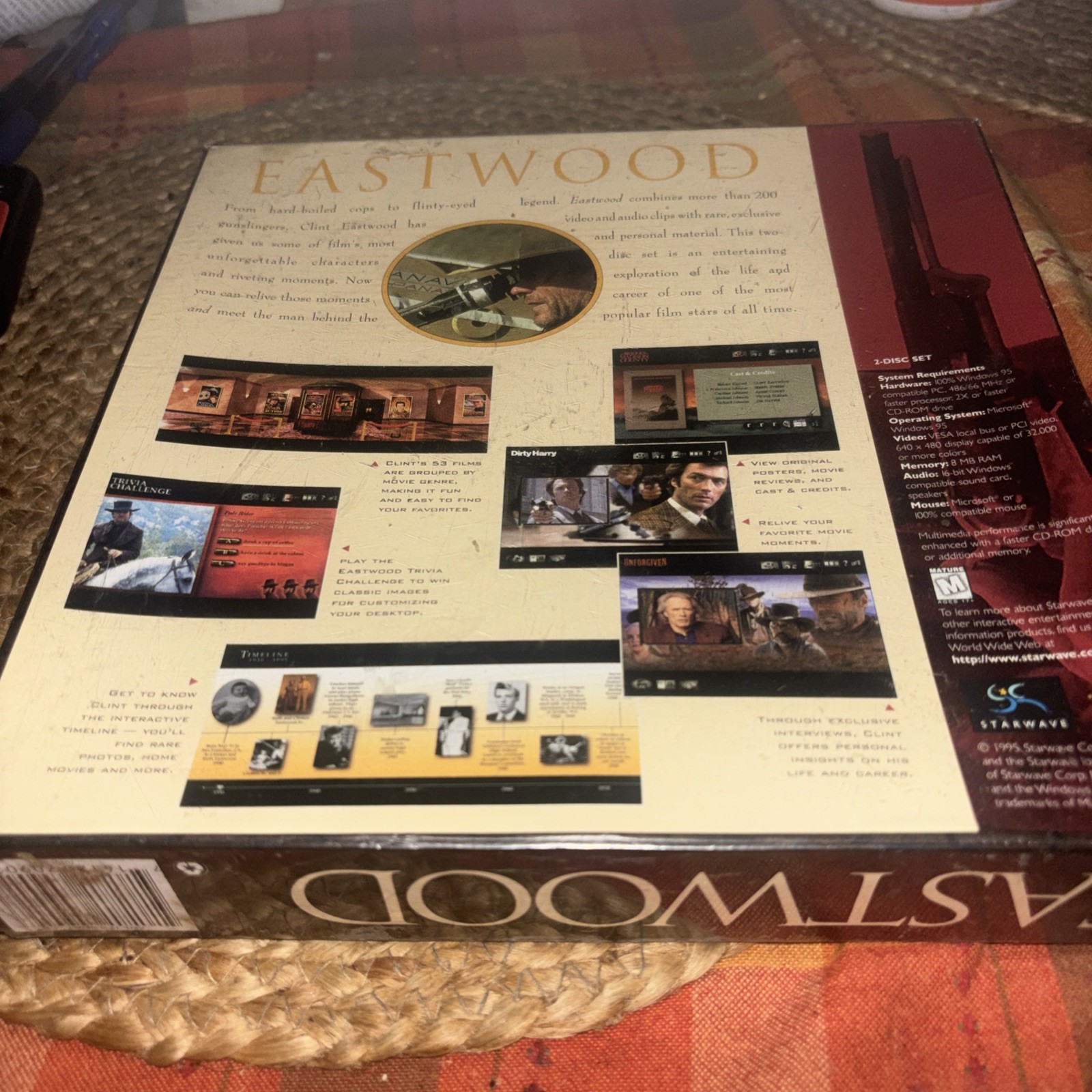 Vintage MS Windows 95 Clint Eastwood Collector Set New SEALED Rare Movie Game