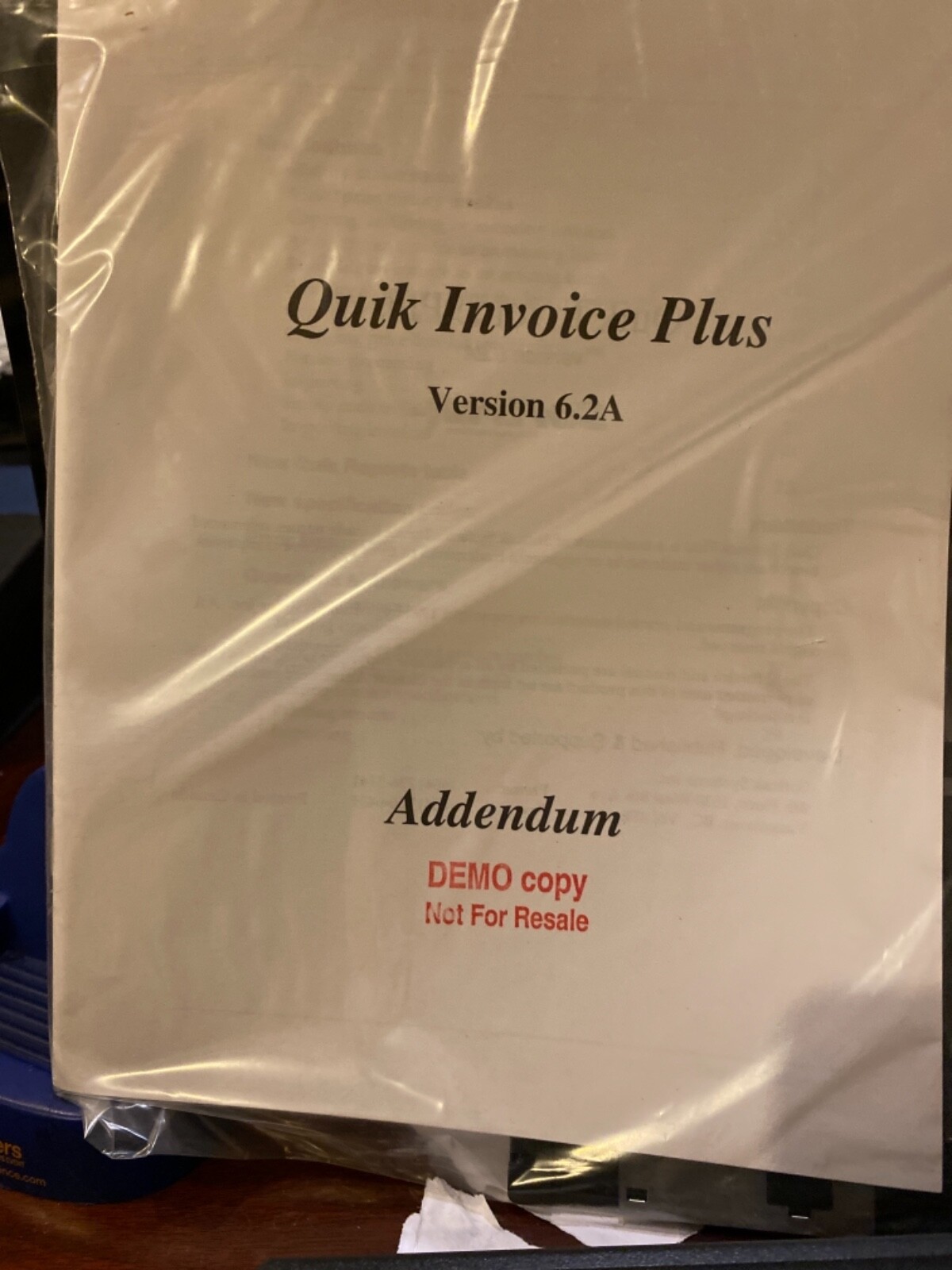 NEW $495 Accpac Plus Accounting Software Quik Invoice Plus Version 6.2A NFR