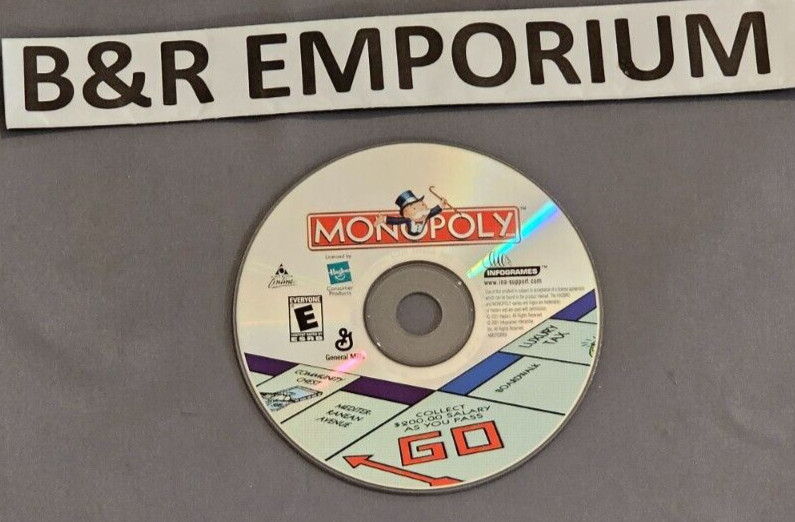 Monopoly – (2001 Hasbro/Infogrames Interactive) – Used CD-ROM – Paper Sleeve