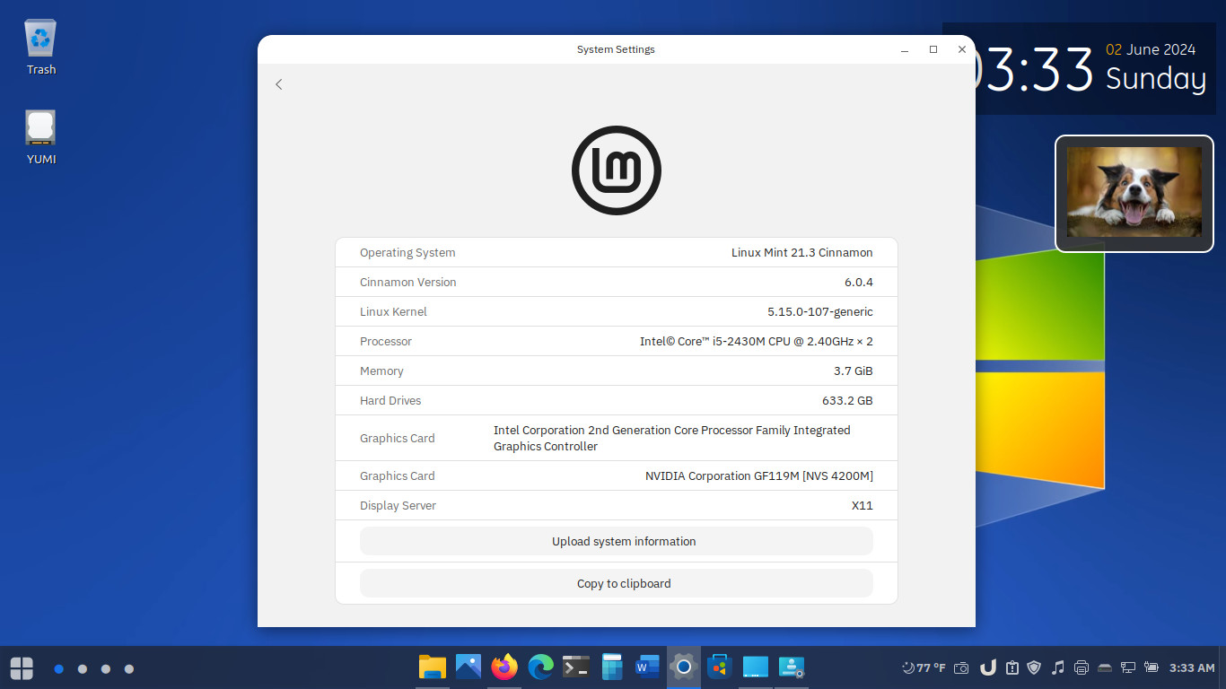Linux Mint 22 pre-installed 2.5″ 160GB Hard Drive (Windows 10 Look) (2)