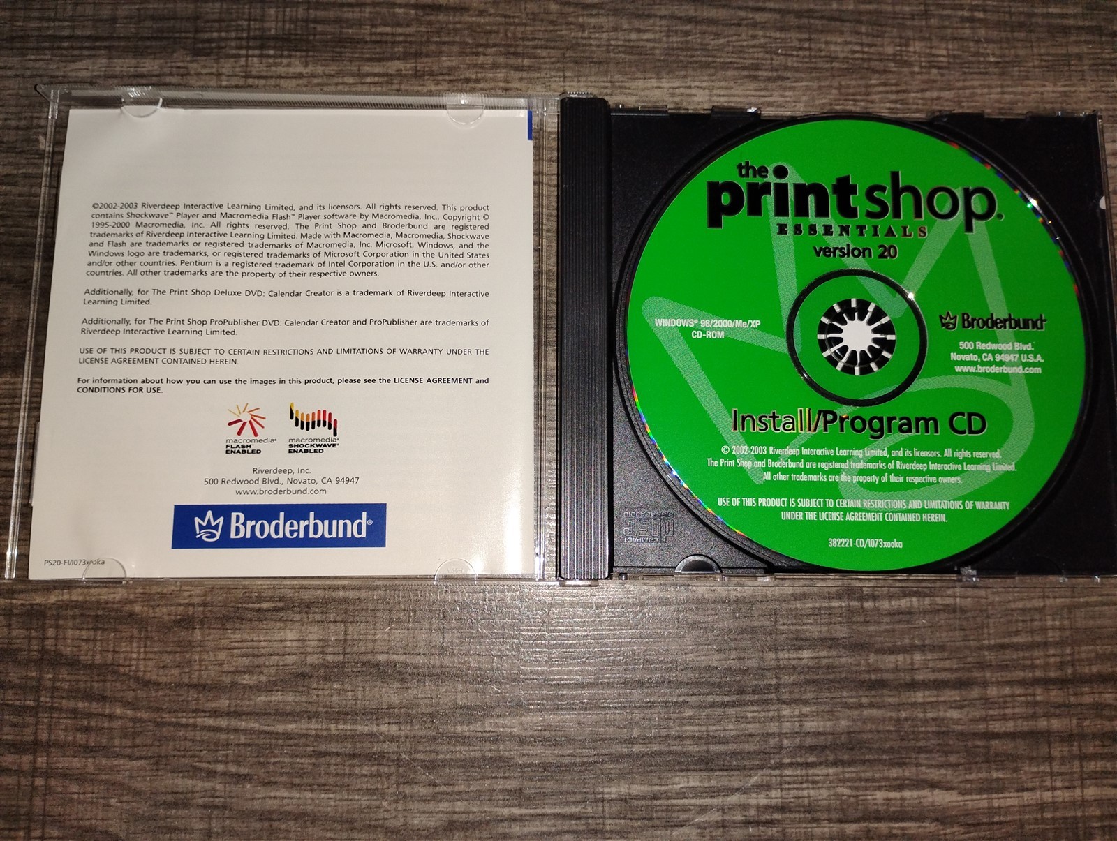 The Print Shop Essentials Version 20 PC CDROM 2003 Broderbund Windows 98/2000/XP