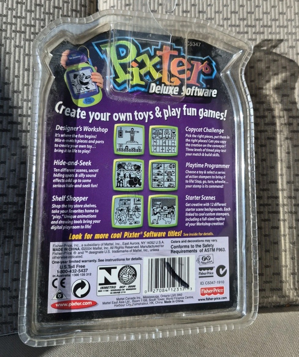 Fisher Price Pixter Toy Designer Deluxe Software Cartridge New Factory Sealed
