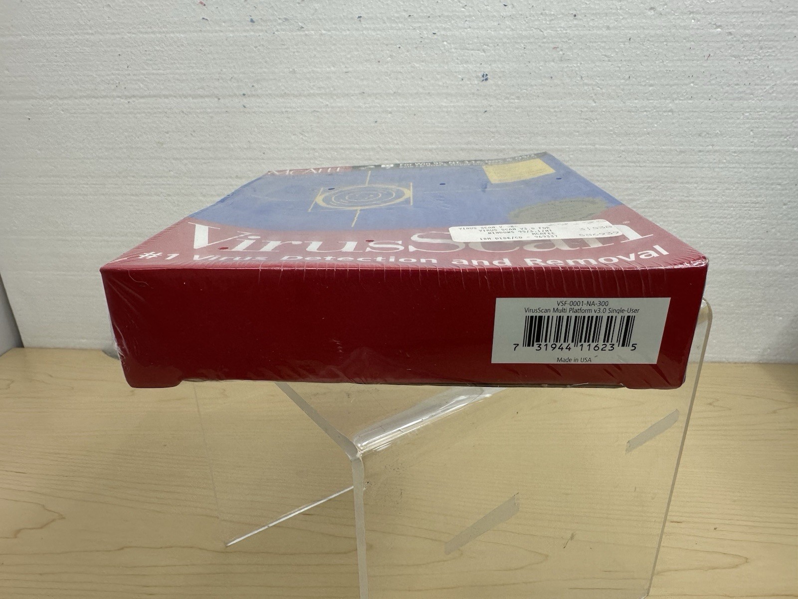 Sealed 1997 Vintage McAfee VirusScan for Win 95 NT 3.1 DOS CD + 3.5″ Disk V 3.5