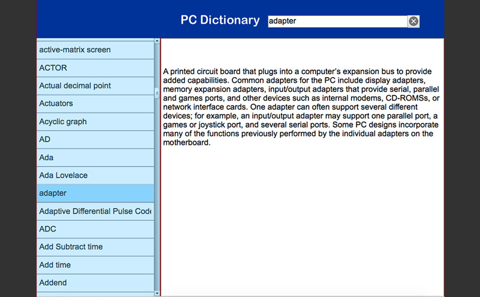 Computer Dictionary: Offline Computer Terms – Software (Windows or Mac)