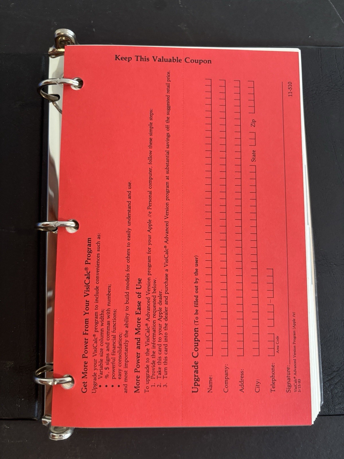 1982 VisiCorp Personal Software Complete W/ Disk For Apple IIe – Ships Free