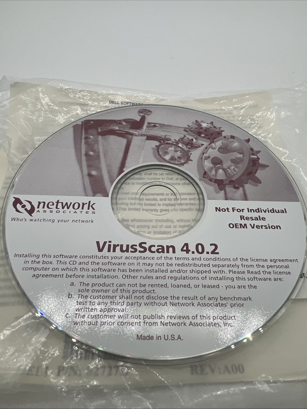 ⭐️⭐️⭐️⭐️⭐️ PC Software CD Disc Network Associates VirusScan 4.0.2 OEM Version