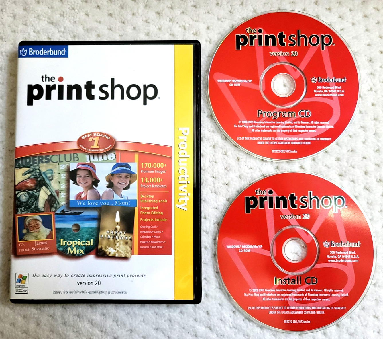 BRODERBUND THE PRINTSHOP VERSION 20 PC CD-ROM SOFTWARE DISC