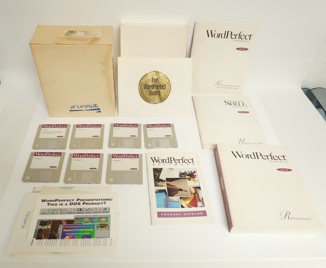 WordPerfect Version 6.0 DOS 3.5″ Hard Disks Upgrade PC Computer Program Software