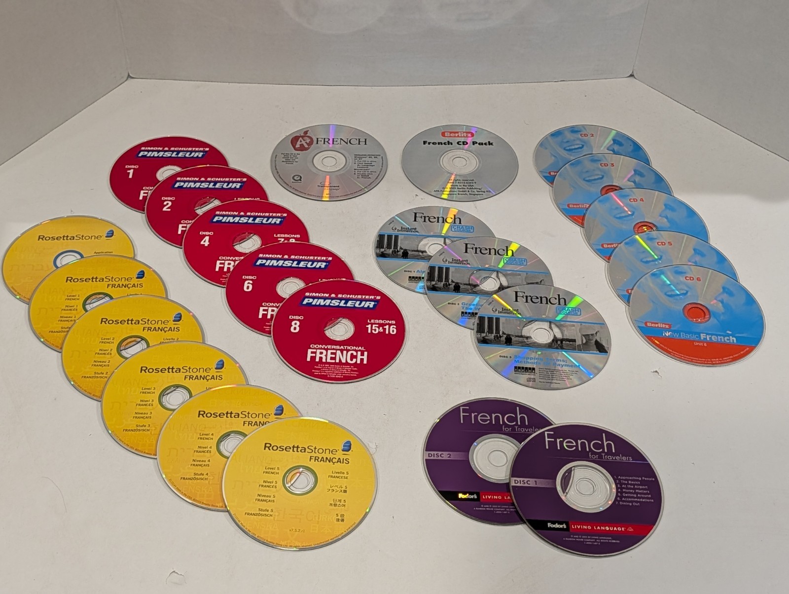 23 French Loose Language PC CD-ROMs & Audio CDs – Instant Immersion, Rosetta Sto
