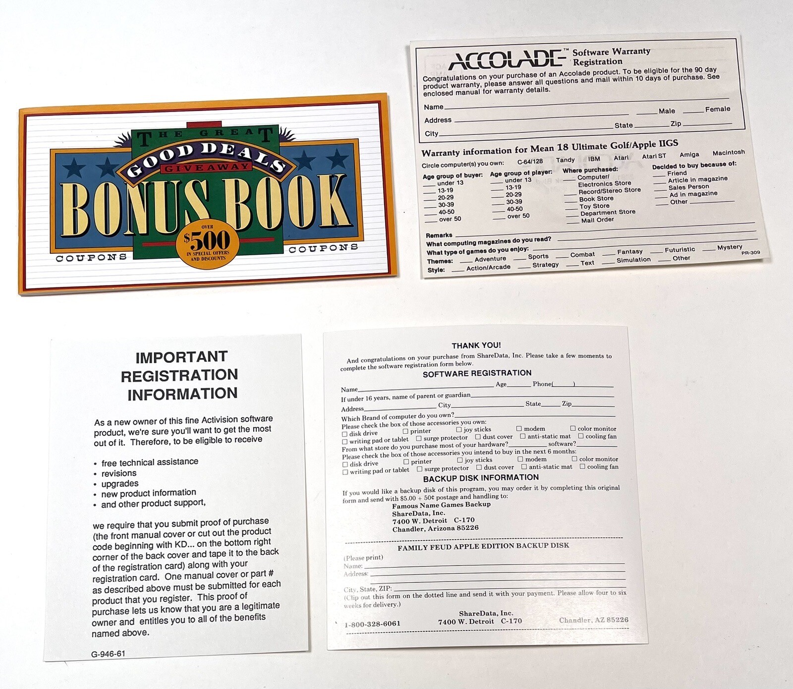 VTG 1986 ActiVision Apple II GS PAINTWORKS PLUS Software w/ Book COMPLETE EUC