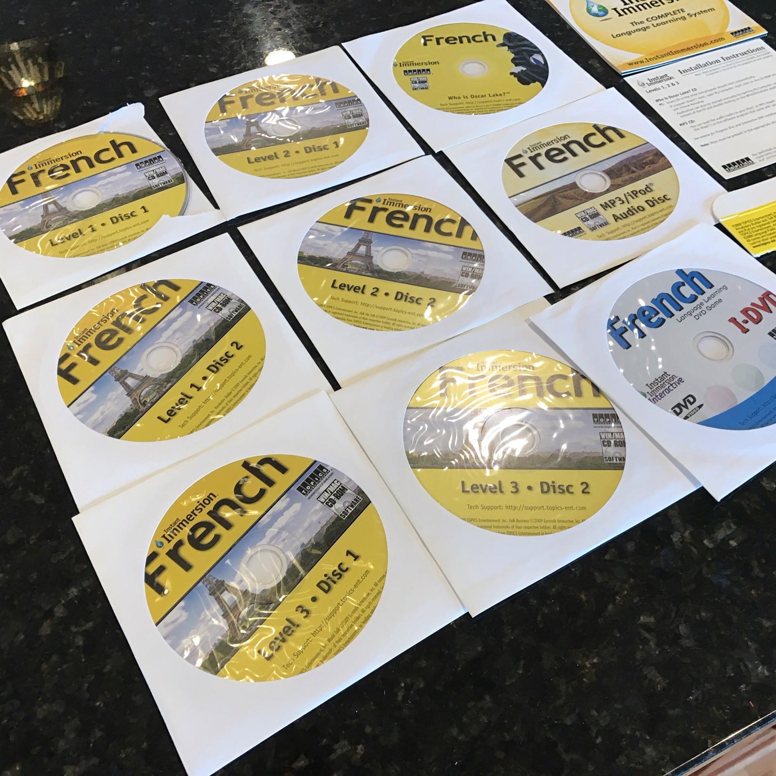 Instant Immersion French Levels 1,2,3 + Language Learning Software win/mac