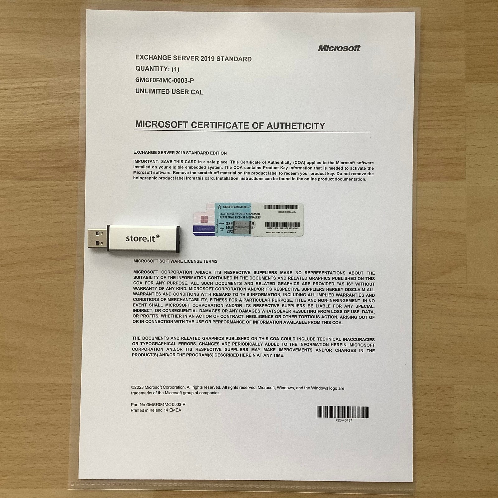 Exchange Server 2019 Standard COA unlimited User CAL RETAIL License NEW