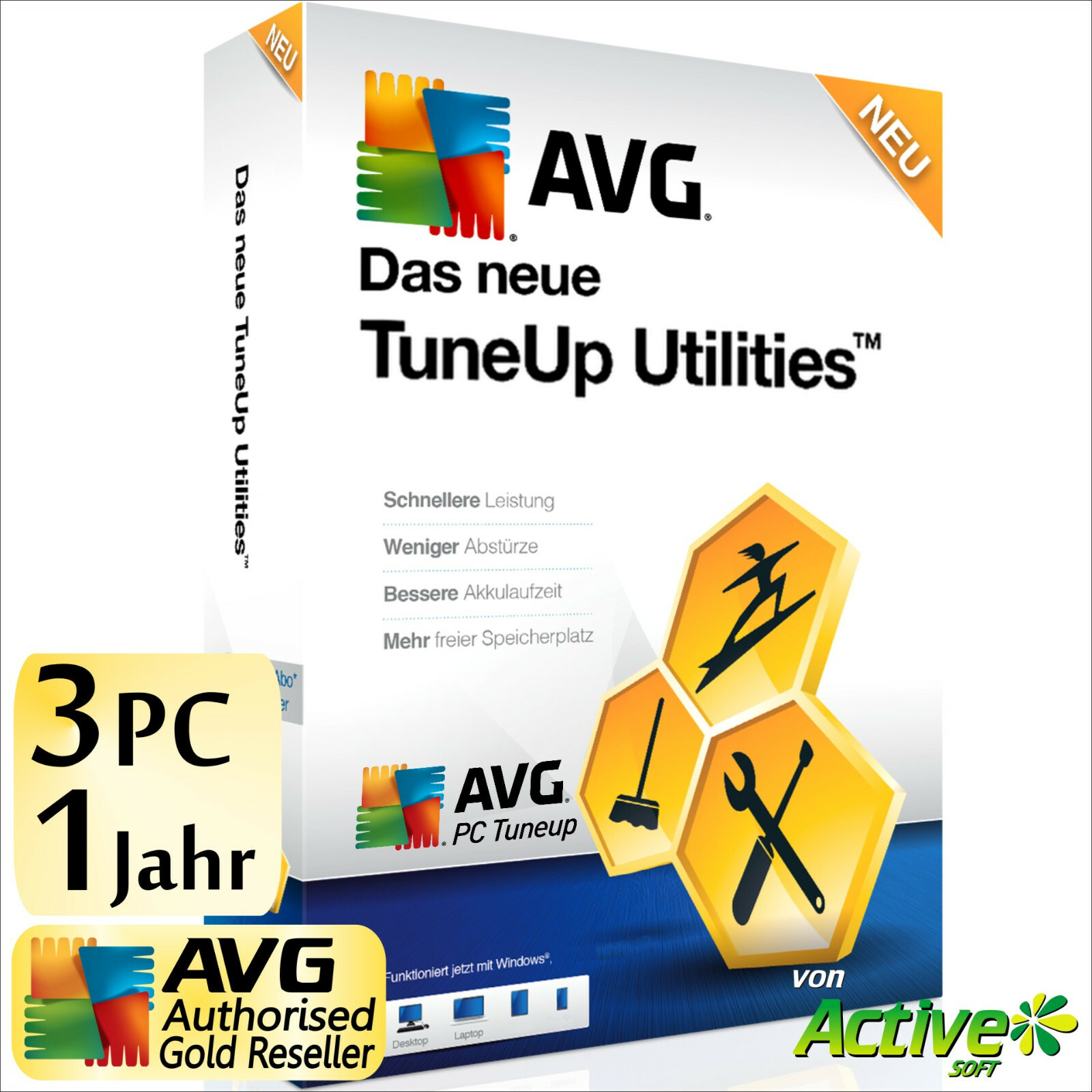 TuneUp Utilities 2023 3 PC 1J Vollversion AVG PC TuneUp LEISTUNG UE 2022 DE