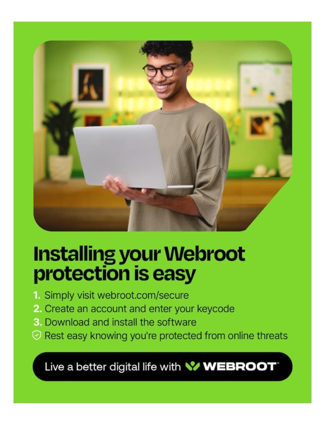 Webroot Antivirus Protection (3 Devices) (1 Year Subscription) [Digital]