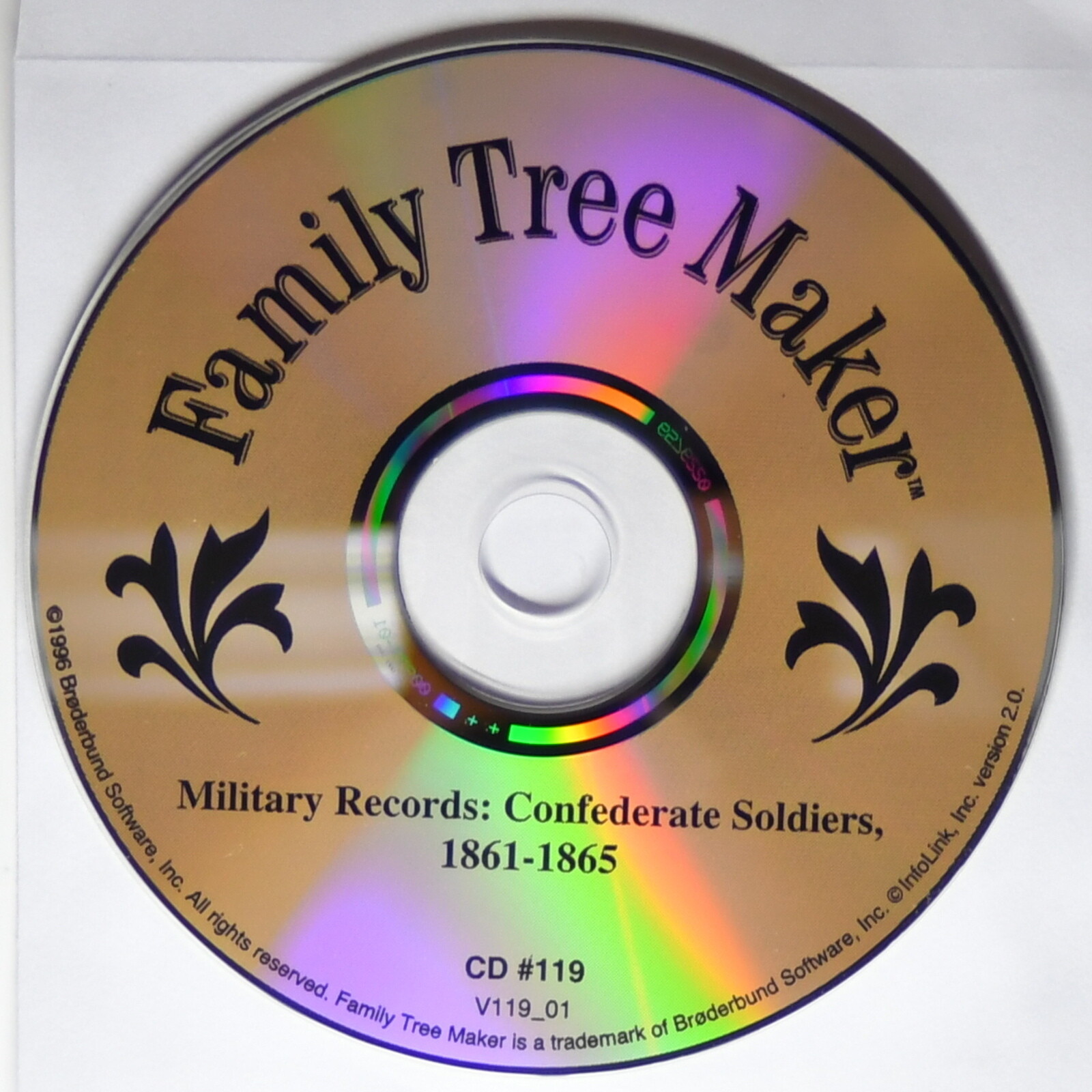 Broderbund Family Tree Maker CD # 119 Confederate Soldiers 1860s