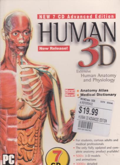 Human 3D Advanced Edition 7-Disc Set PC CD anatomy physiology learning study BOX