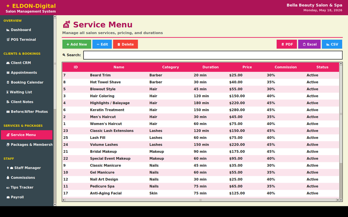 Salon Management Software USB Spa POS Booking Invoice System Windows Mac