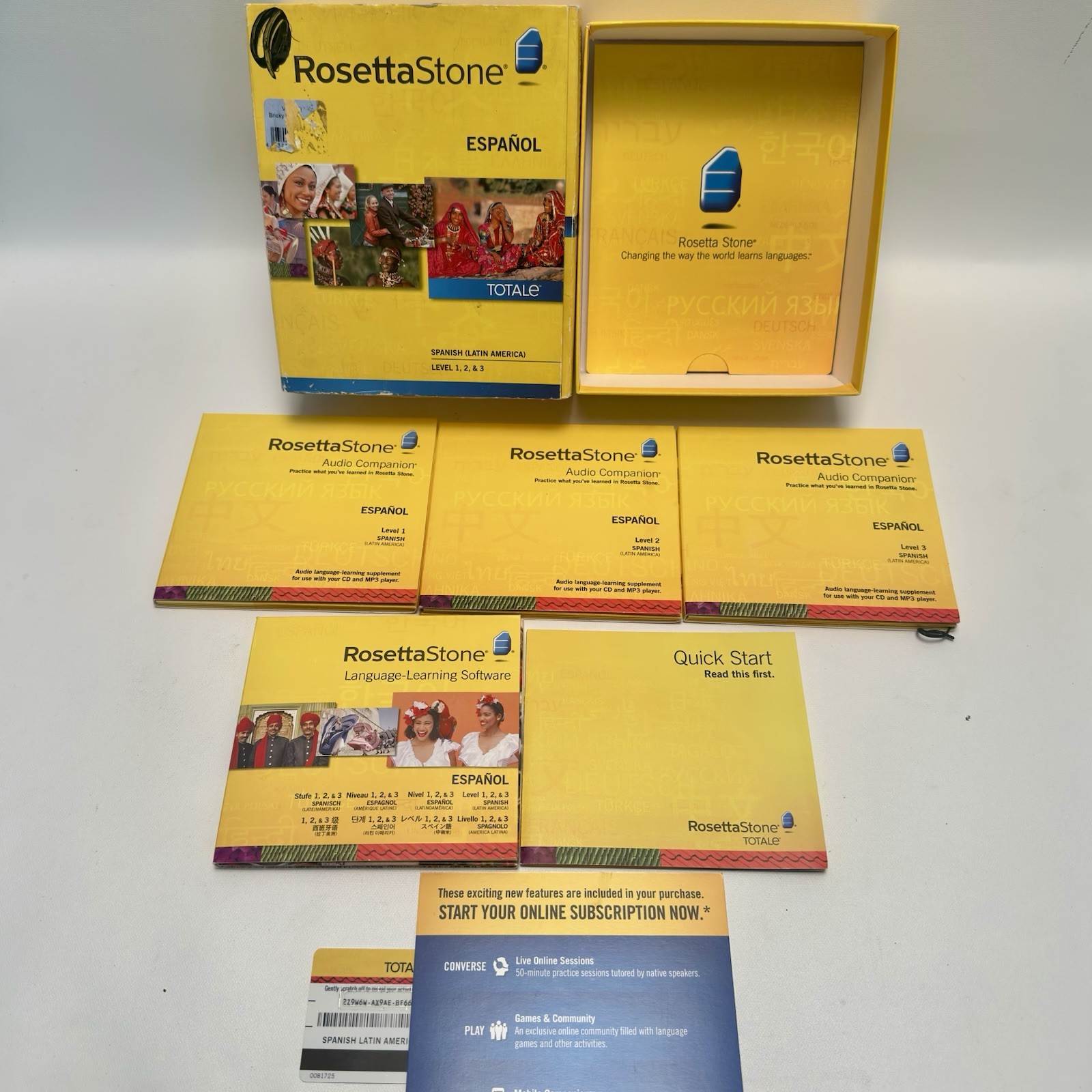 Rosetta Stone TOTALe Complete ESPAÑOL Spanish Version 4 Level 1, 2 & 3