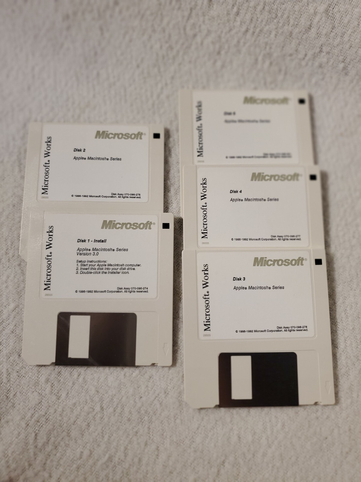 Vtg 1992 Microsoft Works 3.0 Macintosh Computer Software 3.5″ Floppy Diskettes